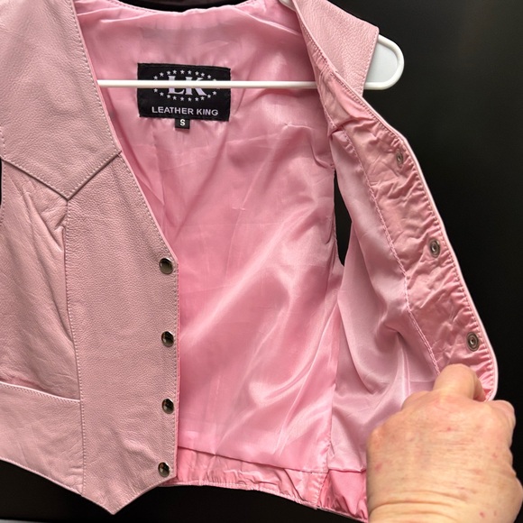 Leather King Pink Women's Vest Sz Small NWOT - Picture 5 of 6